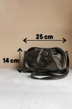 ابعاد کیف دوشی مدل چروک طول 25 و ارتفاع 14 سانتی متر