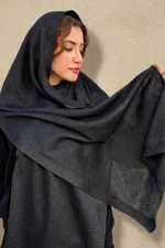 شال زمستانی زنانه رنگ مشکی ساده