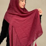 شال نخی پلیسه جگری تیره