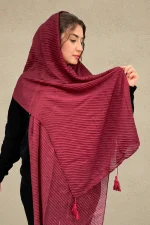 شال نخی پلیسه جگری تیره
