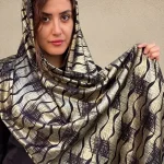 خرید شال مجلسی لمه طلایی براق (طلاکوب) مناسب مهمانی و عروسی
