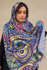 عکس دسته جمعی از رنگ‌های مختلف شال نخی ساده تک رنگ