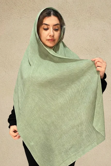 خرید شال سبز مغز پسته‌ای دور سیمی