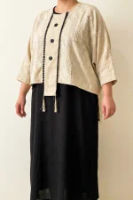 ست دو تیکه مدل نارین رنگ کرم