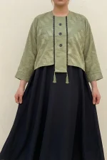 خرید ست سارافون و کت سبز سدری