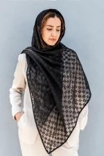 شال توری زنانه مشکی سبک و شیک مناسب استایل مجلسی و رسمی