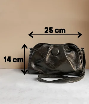 ابعاد کیف دوشی مدل چروک طول 25 و ارتفاع 14 سانتی متر