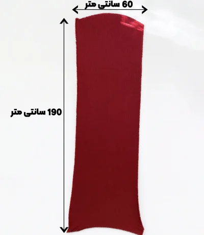 شال کریشه تابستونی رنگ زرشکی با ابعاد ۶۰ در ۱۹۰ سانتی‌متر، دارای بافت ریز و لبه‌های ریش‌ریش، سبک و مناسب برای فصل تابستان